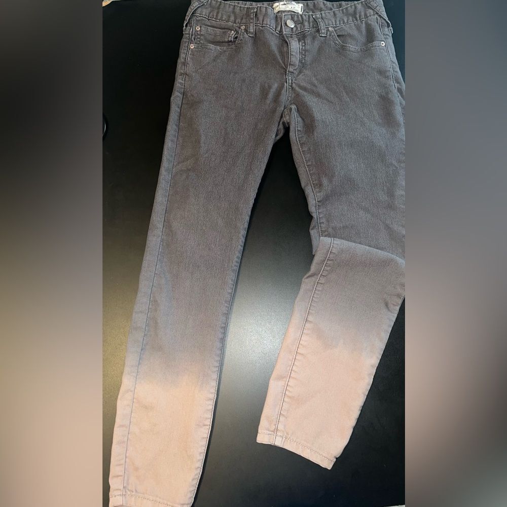 Free People Ombre Two Tone Charcoal Gray Skinny Jeans Size 27 GUC